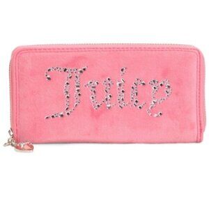 Juicy Couture Pink Lemonade All That Glitters Long Zip Around Wallet W Heart Chr